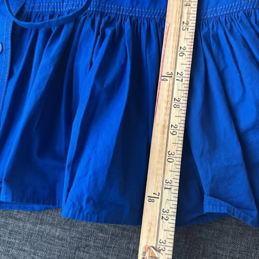 Zara Cobalt Blue Dress Ballon Sleeves Tiered Ruffle Mini Size XL - Picture 11 of 11